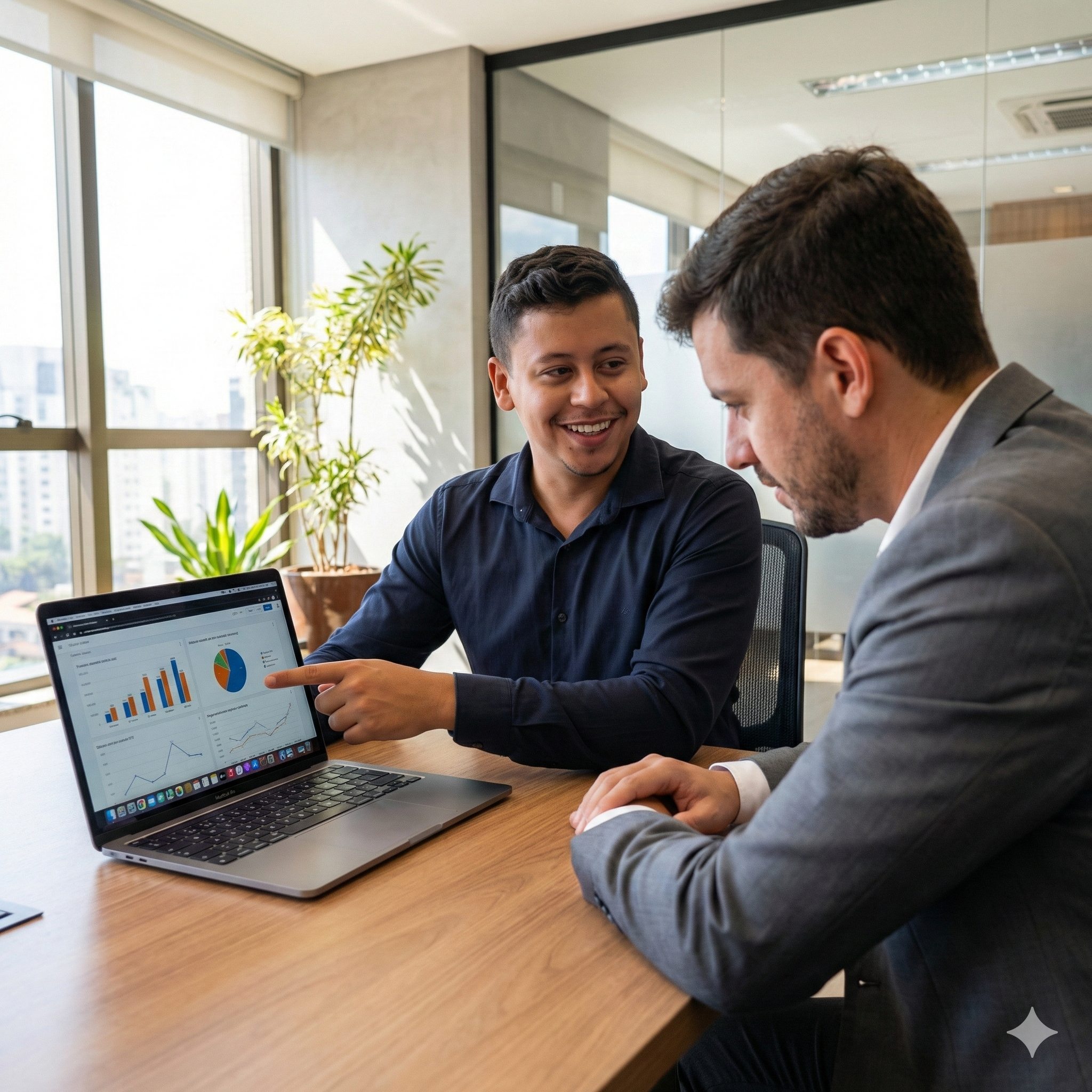 Reunião de consultoria com análise de dados